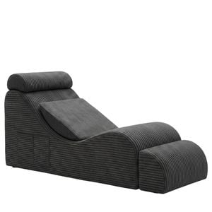 Advwin Convertible Yoga Chair Ergonomic Chaise Lounge Grey