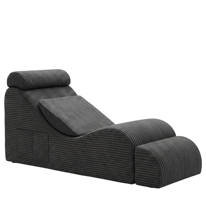 Advwin Convertible Yoga Chair Ergonomic Chaise Lounge Grey