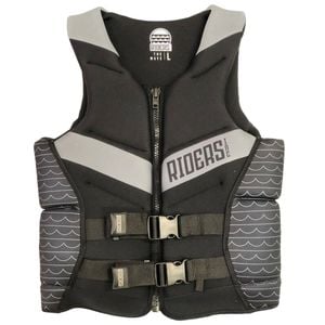 Riders Inc The Wave Men's PFD Life Jacket Vest Black-Grey (Size L)