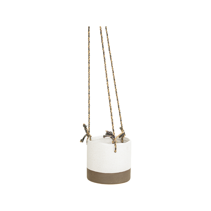 Moda 16cm Beige Ceramic Hanging Planter - Beige