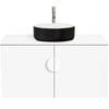 CIBO 900mm White Mornington Wall Hung Vanity with Black / White Basin and White Handle