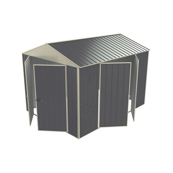 Build-a-Shed 2.3 x 3.0 x 2.3m Gable Double Hinged Side Doors Shed - Grey