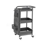 Costway 3-Tier Storage Cart Trolley w/Pegboards Grey