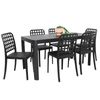 Frankie Azura 7pc Armless Dining Set - Black