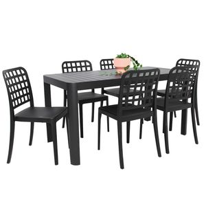 Frankie Azura 7pc Armless Dining Set - Black