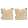 2PK LVD Velvet Tassels Cushion Pillow 50x50cm Square - Sand