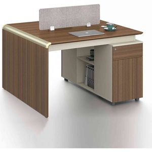 Modern Furniture ANDERSON 2 People Back to Back Workstation 120cm Hazelnut&Beige