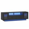 Advwin 140cm TV Cabinet LED Entertainment Unit Stand w/ Drawer & Door Media Console Table Black