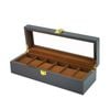 Catzon Watch Display Box For Men Wooden Jewellery Storage Case With Glass Top-6slot
