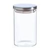 Argon Tableware Glass Storage Jar - Silver Lid - 1l - Modern Round Scandi Organisation Container Glass Jar