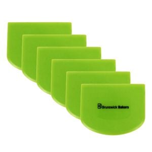 6PK Brunswick Bakers Flexible Dough Scraper/Cutter Baking Tool 11.8x9.3cm Green