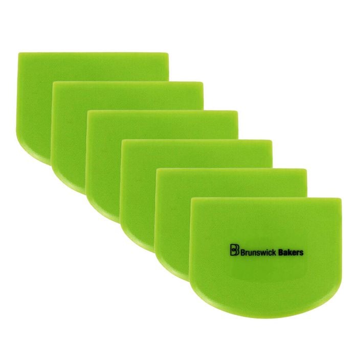 6PK Brunswick Bakers Flexible Dough Scraper/Cutter Baking Tool 11.8x9.3cm Green