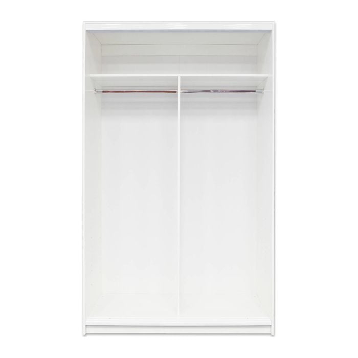 Bedford 1150mm 2 Door Sliding Robe Bundle with Mirror Glass Doors White Bunnings Australia