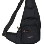 Black Crossbody Bag Sling Shoulder Bag Chest Travel Sport Backpack Pack