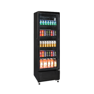 Exquisite One Glass Doors Upright Display Refrigerators Black 140 Litre