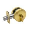 Gainsborough Satin Brass Neue Smooth Round Deadbolt