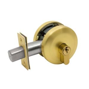 Gainsborough Satin Brass Neue Smooth Round Deadbolt