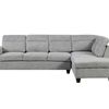 DS Delano Sectional Linen Sofa with Right Chaise - Grey