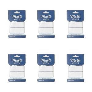 6pk Malli Sewing Soft Elastic Band Flexible Diy Sewing Cord 30mm X 1m Assorted
