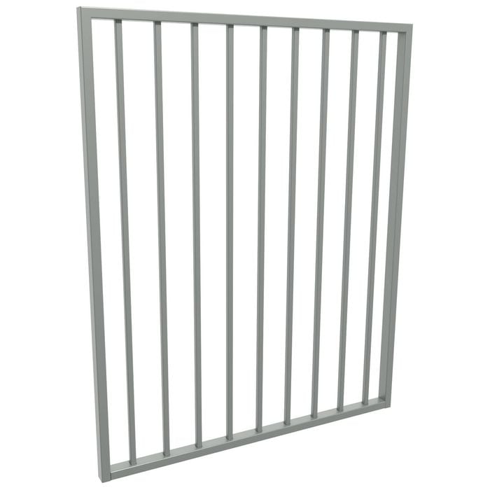ProtectorAl 975 W x 1200mm H Palladium Silver Aluminium Square Picket Flat Top Pool Gate