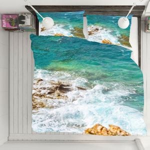 3D Surf Stone 324 Bed Pillowcases Quilt King Single Size