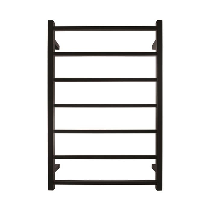 Forme Black Satin 7 Bar Square Heated Towel Rail