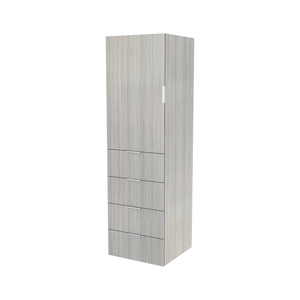 Lugna 2048 x 600 x 580mm Mist 3 Shelf 4 Drawers Left Hinged Door Storage Cabinet