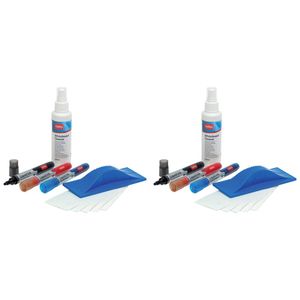 2x 5pc Nobo Whiteboard Kit W/ Liquid Cleaner Spray/dry-erase Markers/eraser