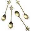 4pc LVD S/Steel/Brass Spoons Turtle Handle 14x3cm - Gold