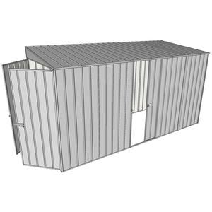 Build-a-Shed 1.5 x 3.7 x 2m Single Sliding Side Door Skillion Shed - Zinc