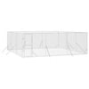 vidaXL Dog Kennel Outdoor Dog Crate Lockable Dog House Silver Galvanised Steel 6x6x2 m