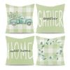 Catzon 4 Pcs Linen Throw Pillow Covers Watercolor Flower for Bed Sofa Decor 40X40cm