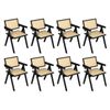 Levede 8pcs Solid Wood Dining Chairs - Black