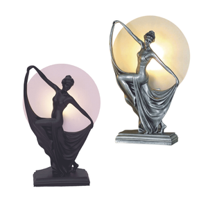 G&g Boelyn Art Deco Table Lamp - Pewter