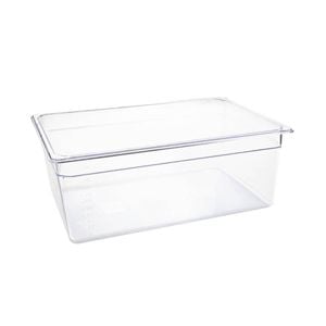 Vogue Gastronorm Container Polycarbonate Clear Gn 1/1 200mm 25.6l Food Storage Tray