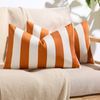 Gioia Casa Striped Outdoor Waterproof Cushion Covers - Orange, 30x50cm