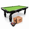 TOPONE 7FT Slate Pool Table Classic Billiard Table with Solid Wood Frame, Luxury Black Frame & Full Accessories - Green