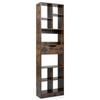 Costway 180cm Bookcase Drawer 10-cube Storage Organizer Rustic Brown