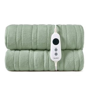 Dreamaker Kingston Coral Fleece Washable Electric Heated Throw Blanket Sage 180x200cm | Overheat Protection & Auto-off