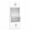 Costway Pantry Cabinet Power Outlet Narrow 4door Microwave Stand Adjust