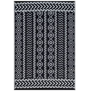 Reversible Outdoor Plastic Mat - Chatai Tomo - Black- 180x270cm