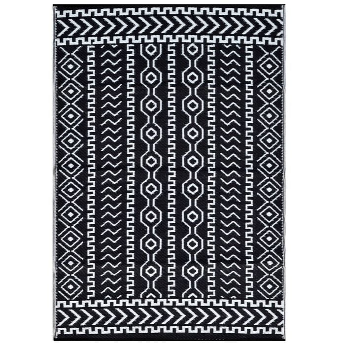 Reversible Outdoor Plastic Mat - Chatai Tomo - Black- 180x270cm