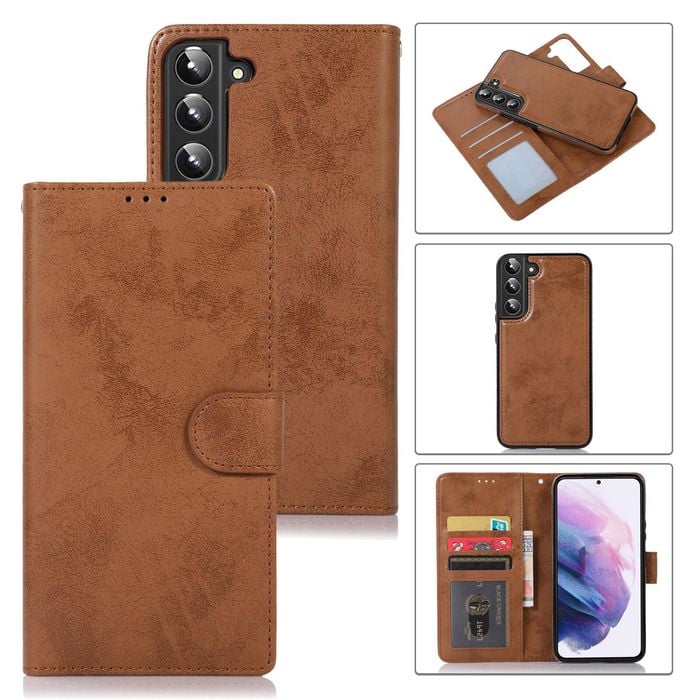 Flip Wallet Cover Leather Magnetic Card Slot Case - For Samsung Galaxy S8 (Brown)