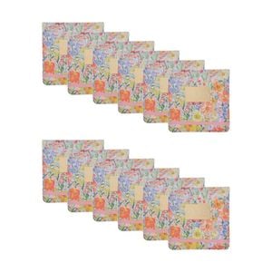 12pk Gibson Gifts Saffron Mini Jotter Stationery Notebook Floral Theme