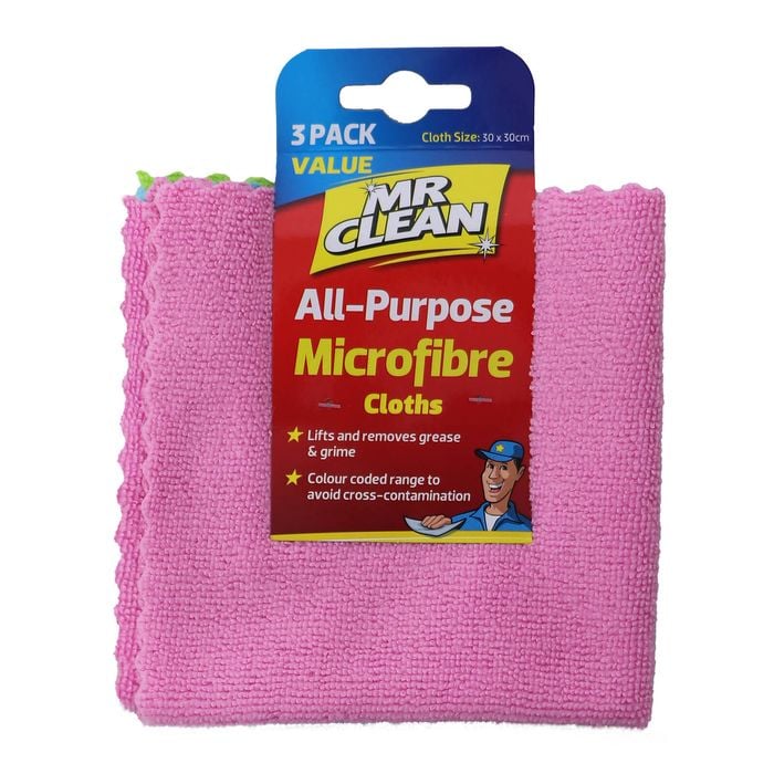 Mr Clean All Purpose Microfibre Cloths - 3 Pack