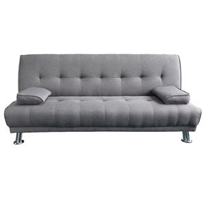 Sarantino 3 Seater Linen Sofa Bed Couch Lounge Futon - Light Grey