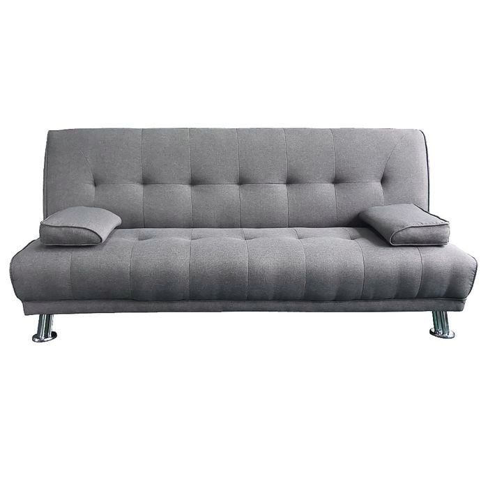 Sarantino 3 Seater Linen Sofa Bed Couch Lounge Futon - Light Grey