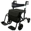 Orthonica Aluminium 2in1 Rollator Wheelchair with Foldable Frame Black & Silver