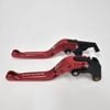 Yamaha Mt-09 Brake And Clutch Lever Pair Suit 2015-2020 Tracer (shorty Style) - Red With Black Adjuster