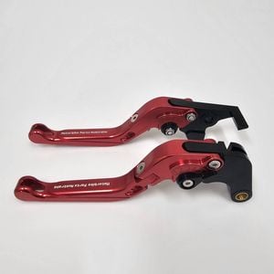 Yamaha Mt-09 Brake And Clutch Lever Pair Suit 2015-2020 Tracer (shorty Style) - Red With Black Adjuster